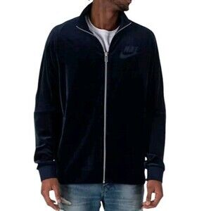 Nike Velour Track Jacket Mens Size 3X Sportswear Midnight Hip Hop Travel Relaxed